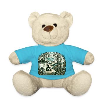 une personne dans une forêt de bambous - Nounours - bleu outremer - Devant