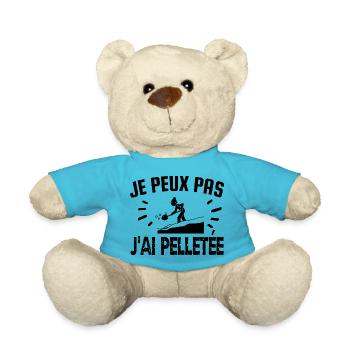je peux pas j'ai pelletée - Nounours - bleu outremer - Devant