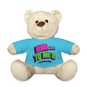 Dinosaur Fan Bubaprints Computer Geek Bday - Teddy Bear - atoll blue - Front