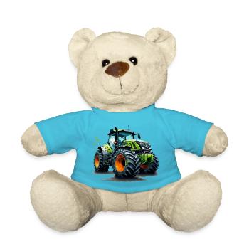 Traktor Bauern und Landwirte Trecker Design - Teddy - Atollblau - Vorne