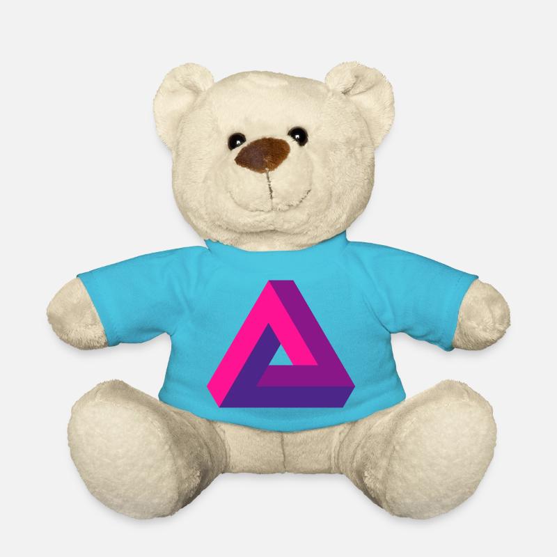 Verblüffende Perspektive: Unmögliches 3D-Dreieck - Teddy - Atollblau