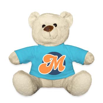 Lettre m orange sport - Nounours - bleu outremer - Devant