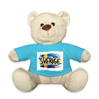 Sverige Sweden Schweden Lettrage avec drapeau - Nounours - bleu outremer - Devant