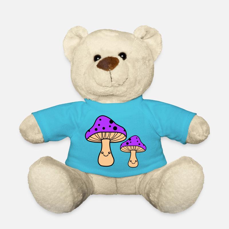 Mushrooms Comic - Teddy Bear - atoll blue