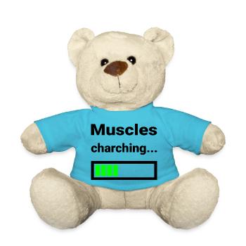 Chemise drôle pour la salle de sport Fitness Musculation Sports - Nounours - bleu outremer - Devant