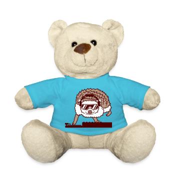 Süßer DJ Igel Cooles Musik Party Tier Club Spaß - Teddy - Atollblau - Vorne