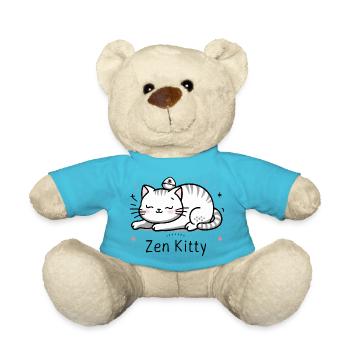 Zen kitty - Teddy Bear - atoll blue - Front