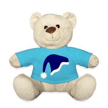 Chapeau de Noël bleu - Nounours - bleu outremer - Devant