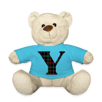 Monogram y Schottischer Tartan - Teddy - Atollblau - Vorne