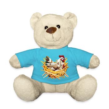 Poulet dans le nid – Motif géométrique de Pâques - Nounours - bleu outremer - Devant