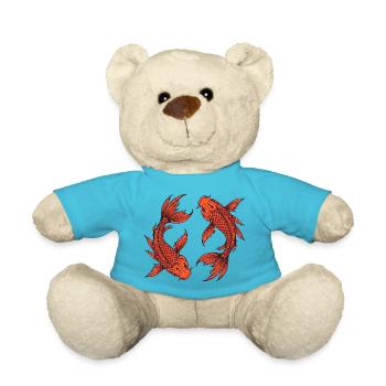 Rote Karpfen – Asiatischer Wassertraum - Teddy - Atollblau - Vorne