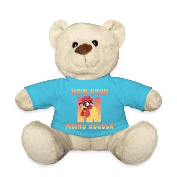 Funny chicken with glasses - My chicken, my rules - Teddy Bear - atoll blue - Front