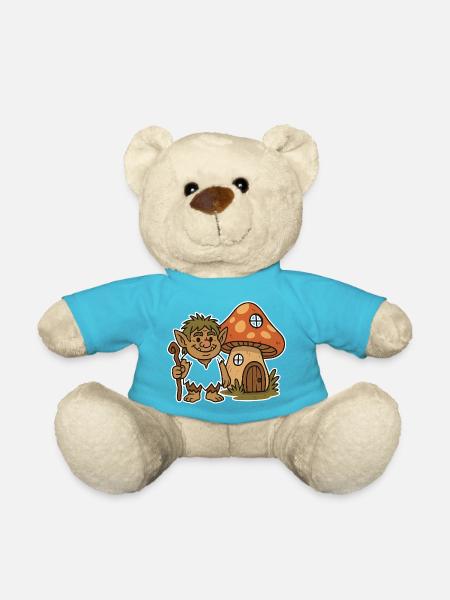 Waldtroll am Pilzhäuschen - Teddy - Atollblau