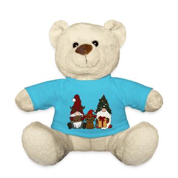 Wichtel mit Katze - Teddy - Atollblau - Vorne