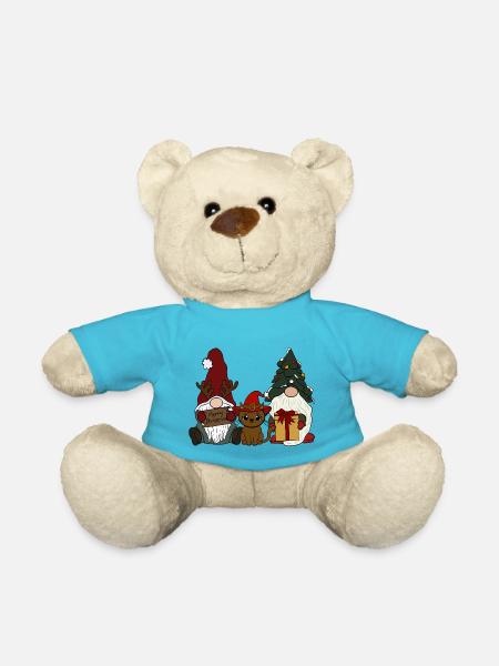 Wichtel mit Katze - Teddy - Atollblau