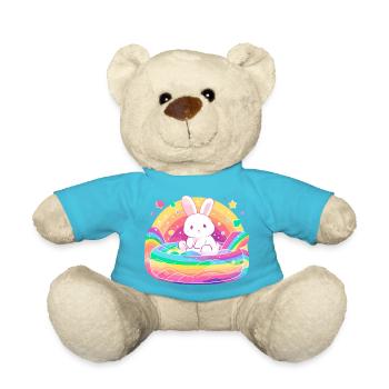 Le lapin de Kawaii dans l’arc-en-ciel - Nounours - bleu outremer - Devant