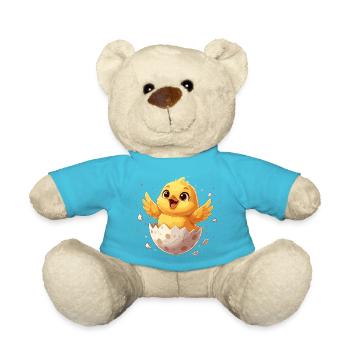 Chicks from the Egg – Happy Departure - Teddy Bear - atoll blue - Front