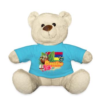 Mauritius Retro Indian Ocean Dodo Souvenir - Teddy Bear - atoll blue - Front