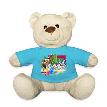 Malediven Schildkröte Retro Indischer Ozean Design - Teddy - Atollblau - Vorne