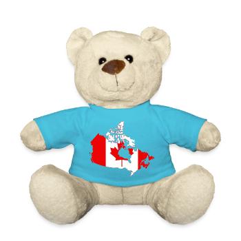 Canada Map Flag Silhouette - Teddy Bear - atoll blue - Front