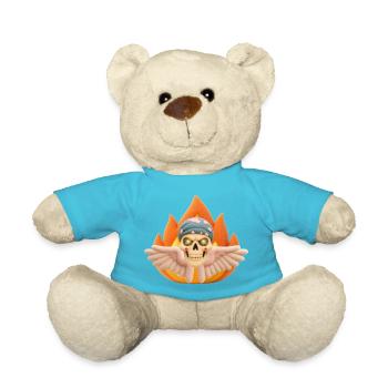 Skull with wings in fire t-shirt design. - Teddy Bear - atoll blue - Front