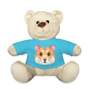 Niedliche geometrische Hamster-Low-Poly-Kunst - Teddy - Atollblau - Vorne