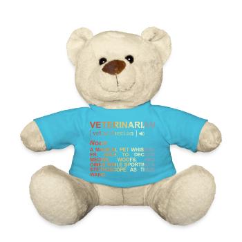 Veterinarian Meaning - Teddy Bear - atoll blue - Front