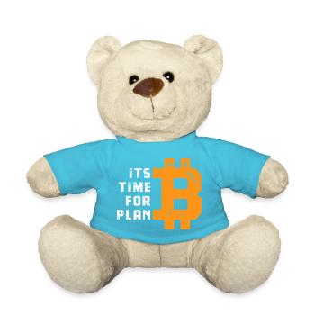 Bitcoin - It's time for Plan B - Krypto Geschenk - Teddy - Atollblau - Vorne