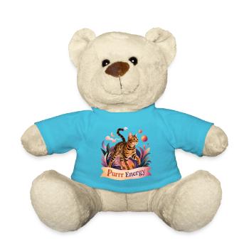Mystical Folk Art Bengal Cat - Teddy Bear - atoll blue - Front