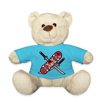 Skateboard Katana Wappen Logo - Teddy - Atollblau - Vorne