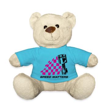 SPEED MATTERS (RACE FLAG, PISTON) - Teddy Bear - atoll blue - Front