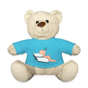Bookworm Willi - Teddy Bear - atoll blue - Front