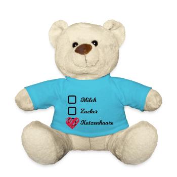 Mlich Zucker Katzenhaare Kaffee Becher Kater - Teddy - Atollblau - Vorne