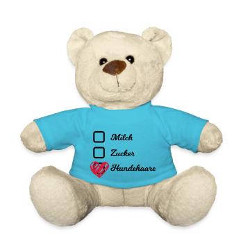 Milch Zucker Hundehaare Kaffee Becher Tasse - Teddy - Atollblau - Vorne