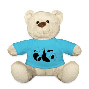 Sleepy Panda | Low Poly Unisex T-Shirt - Teddy Bear - atoll blue - Front