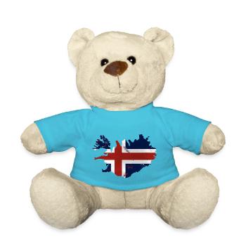 Iceland Flag Map - Teddy - Atollblau - Vorne