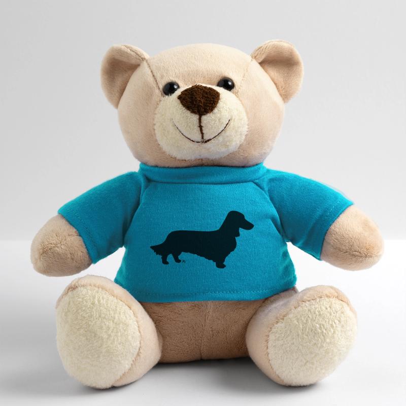 Long-haired dachshund silhouette Teddy Bear