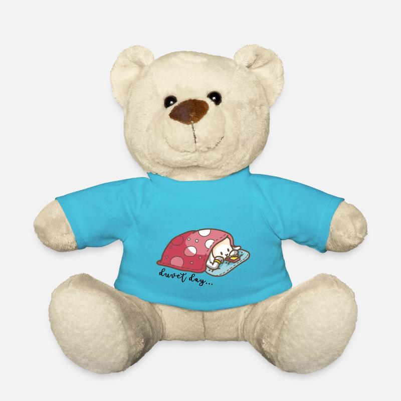 Ours blotti sous la couette pour la journée - Nounours - bleu outremer