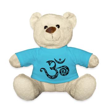 Om, Mantra, Muster, 23 Farben frei wählbar - Teddy - Atollblau - Vorne