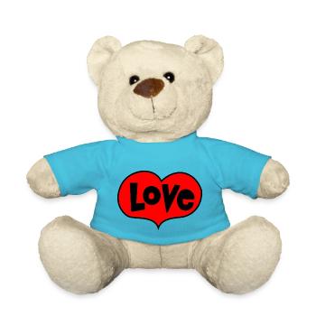 Love Love Heart - Teddy Bear - atoll blue - Front
