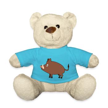 wild boar - Teddy Bear - atoll blue - Front