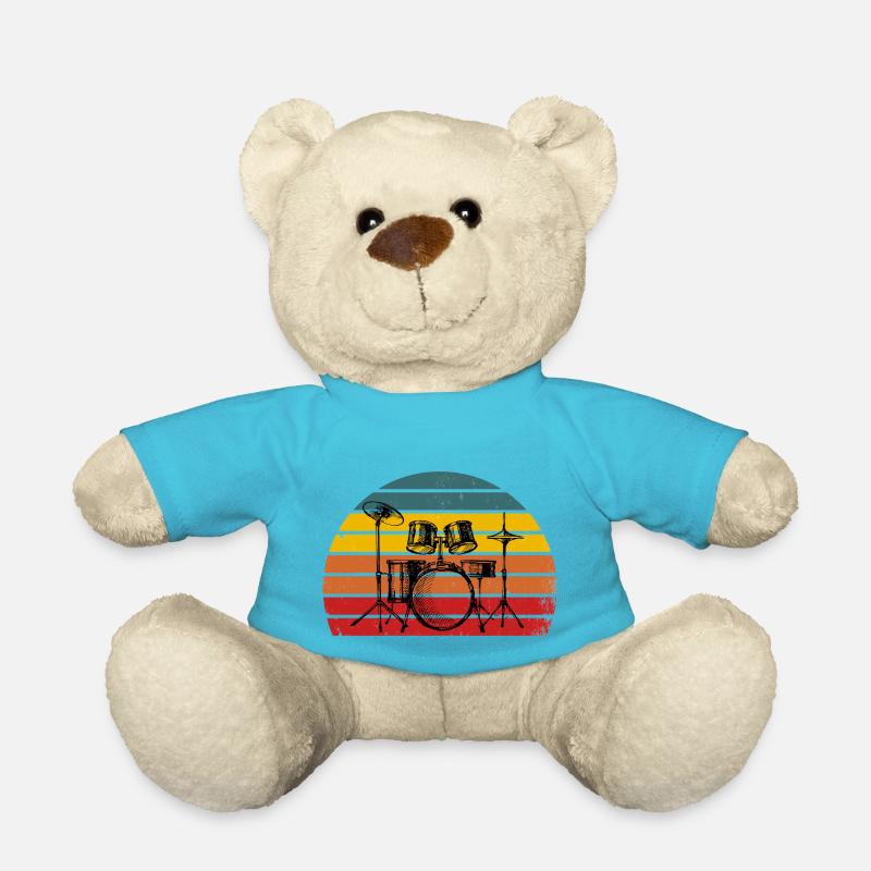 Drums Drummer Vintage Drummer Gift - Nounours - bleu outremer