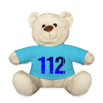112 Blaulicht Notfall Rettung - Teddy - Atollblau - Vorne