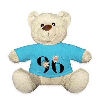 Blumen zum 96-jährigen Jubiläum (Geschenk von 96 Jahren) - Teddy - Atollblau - Vorne