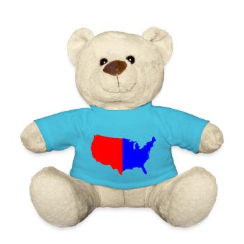 USA Red Blue Map Silhouette - Teddy Bear - atoll blue - Front