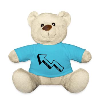 Arrow drawing sketch black - Teddy Bear - atoll blue - Front