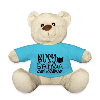 Busy Being A Cat Mama - Teddy Bear - atoll blue - Front