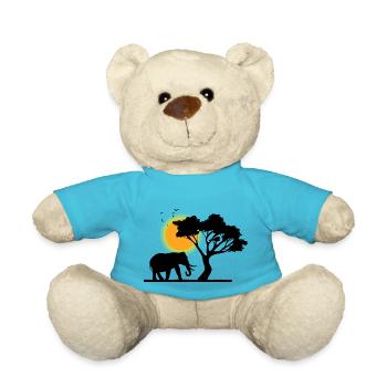 Safari Zoo Animals Wildlife - Teddy Bear - atoll blue - Front