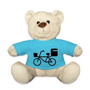 Marathon Triathlon Running Jogging Biking Cycling - Teddy Bear - atoll blue - Front