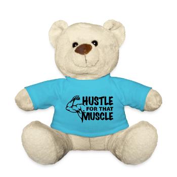Gym T Shirt Design Hustle For That Muscle - Teddy - Atollblau - Vorne